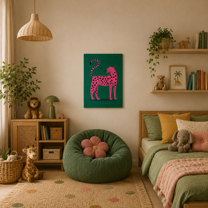 Pink Panther printed canvas felt acoustic painting for kids rooms by MMT Acoustix
