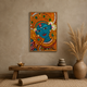Kerala Mural Krishna Face acoustic painting on PET felt canvas