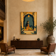 Woman In Arch Golden acoustic painting on PET felt canvas