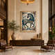 Folk Horse Floral acoustic painting on PET felt canvas