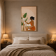 Woman Painting At Easel acoustic painting on PET felt canvas