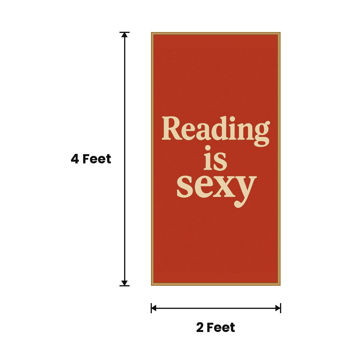 Reading Is Sexy Poster acoustic painting size guide, 4 x 2 ft