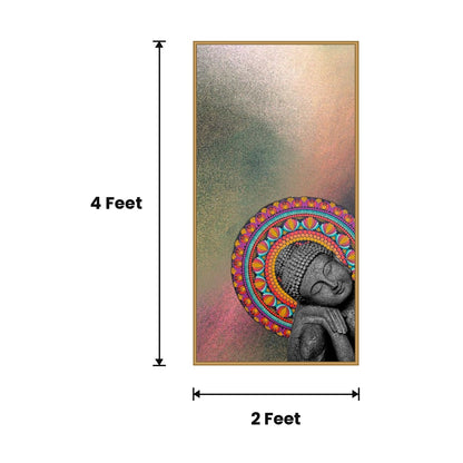 Buddha Soft Pastel acoustic painting size guide, 4 x 2 ft