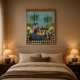 Woman Reading On Swing acoustic painting on PET felt canvas