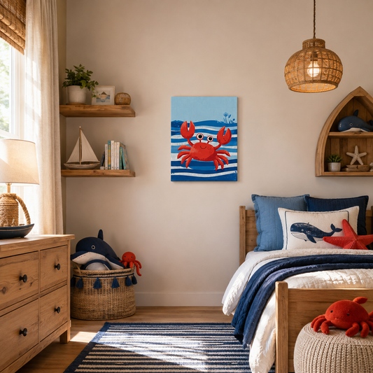 MMT Acoustix Cool Crab printed canvas felt acoustic panel for kids room