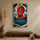 Buddha Red Black Lotus acoustic painting on PET felt canvas