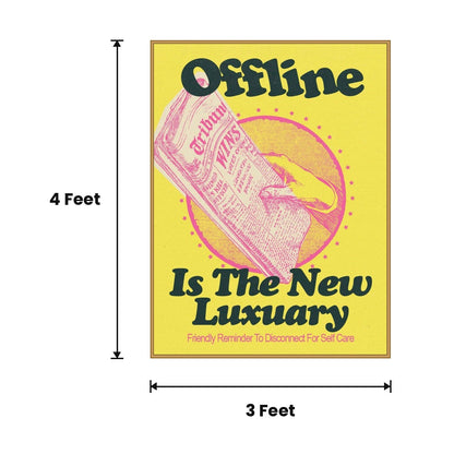Newspaper Poster Offline Yellow acoustic painting size guide, 4 x 3 ft