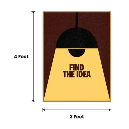 Hanging Lamp Typography Poster acoustic painting size guide, 4 x 3 ft