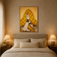 Woman In Yellow Veil acoustic painting on PET felt canvas