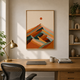 Mountain And Sun Abstract acoustic painting on PET felt canvas