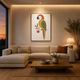 Parrot On Branch acoustic painting on PET felt canvas