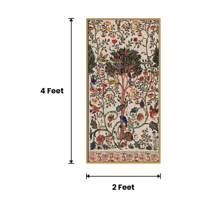 Floral Panel Cream acoustic painting size guide, 4 x 2 ft