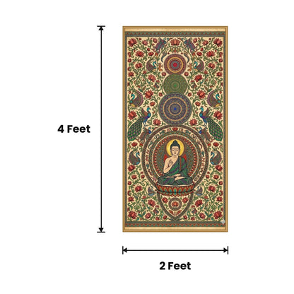 Buddha Framed Ornate acoustic painting size guide, 4 x 2 ft