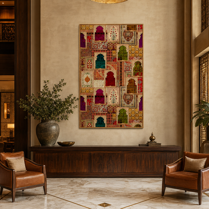 Arches Pattern Warm acoustic painting on PET felt canvas