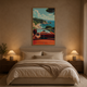 Woman In Red Convertible acoustic painting on PET felt canvas