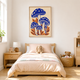 Blue Mushrooms acoustic painting on PET felt canvas