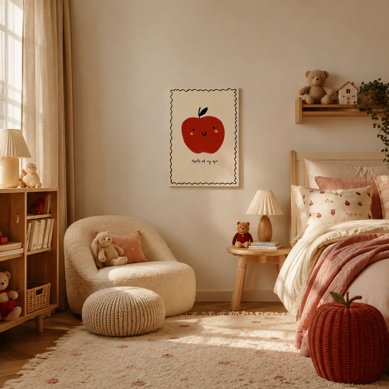 Apple Eye printed canvas felt acoustic painting for kids rooms by MMT Acoustix