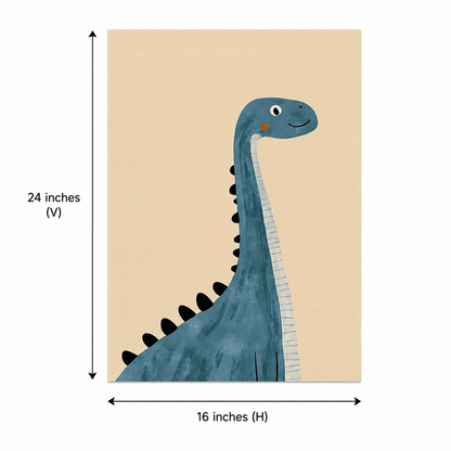 Tall Guy acoustic painting shown installed on a kids room wall