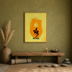 Om Yellow Abstract acoustic painting on PET felt canvas