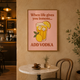 Lemon Drink Poster Pink acoustic painting on PET felt canvas