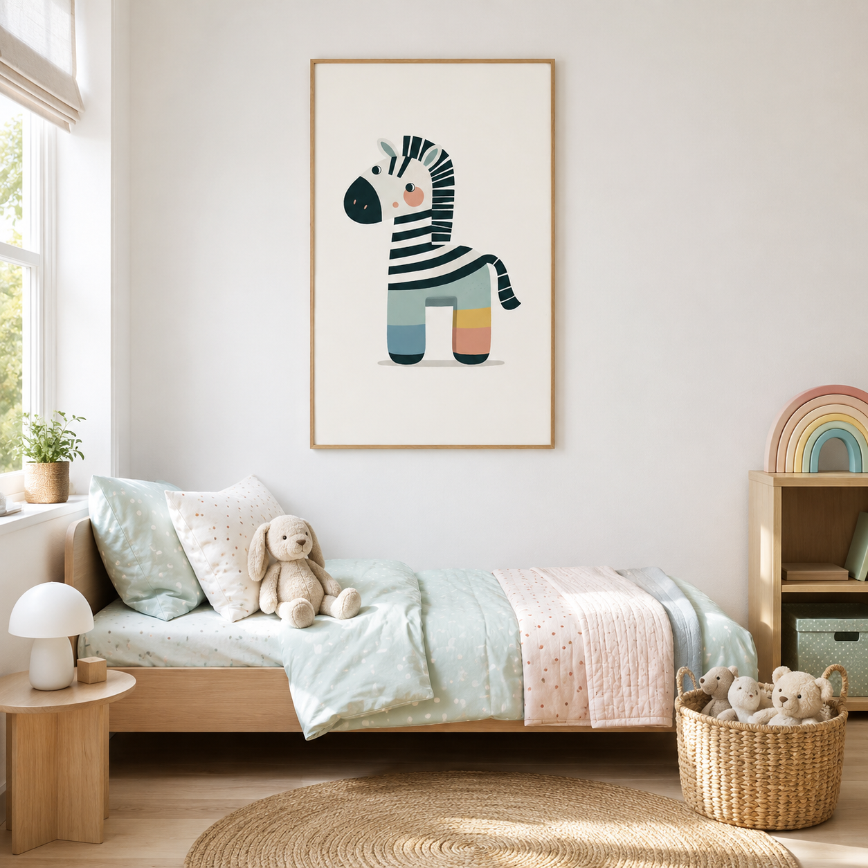 Zebra Minimal acoustic painting on PET felt canvas