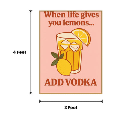 Lemon Drink Poster Pink acoustic painting size guide, 4 x 3 ft