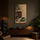 Radio With Coffee Cup acoustic painting on PET felt canvas