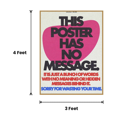 Typography Poster Pink Black acoustic painting size guide, 4 x 3 ft