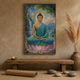 Buddha Blue Serene acoustic painting on PET felt canvas
