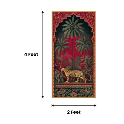 Leopard Arch Pink acoustic painting size guide, 4 x 2 ft