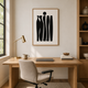 Abstract Black Figures Minimal acoustic painting on PET felt canvas