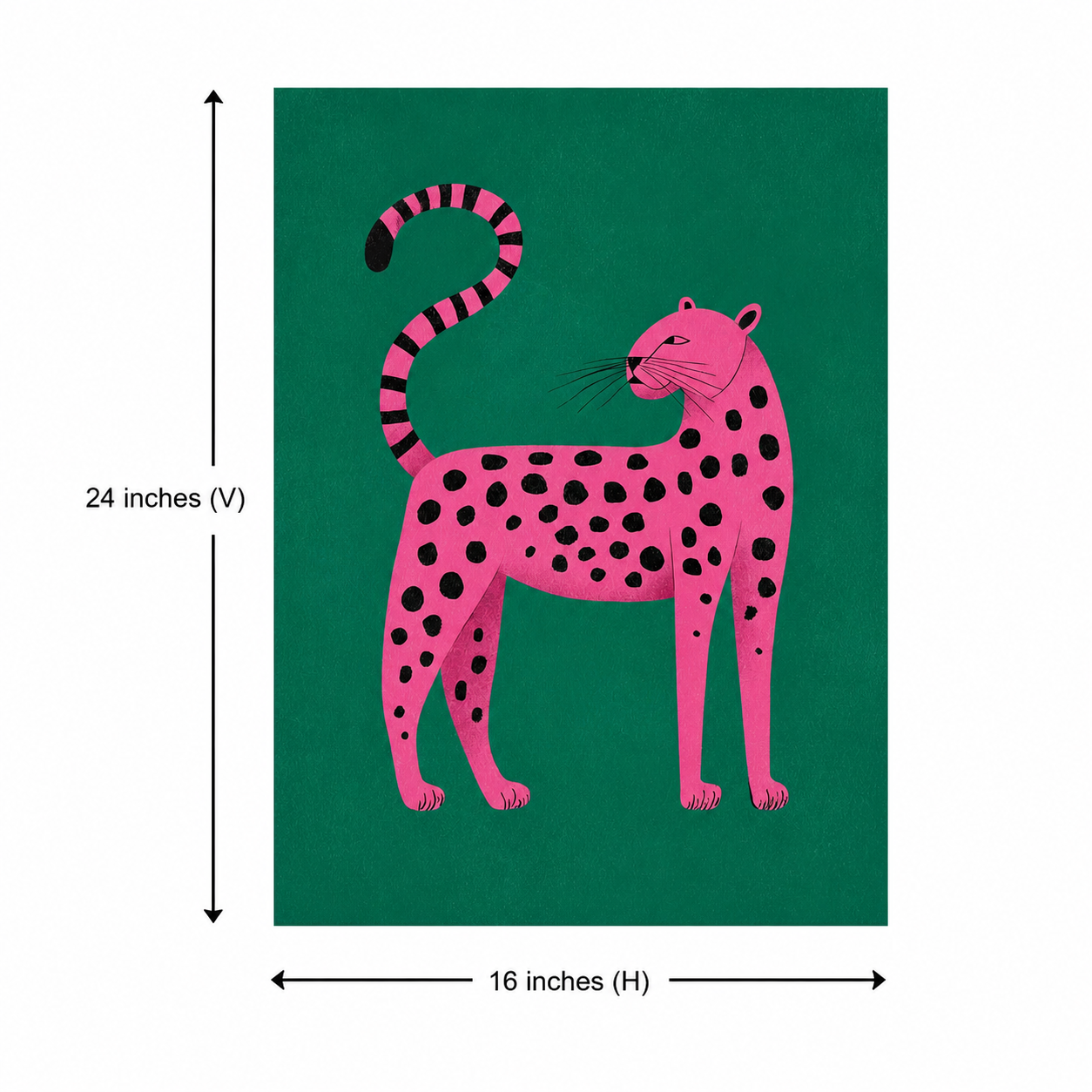 Pink Panther acoustic painting shown installed on a kids room wall