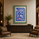 Folk Face Blue Eye Border acoustic painting on PET felt canvas