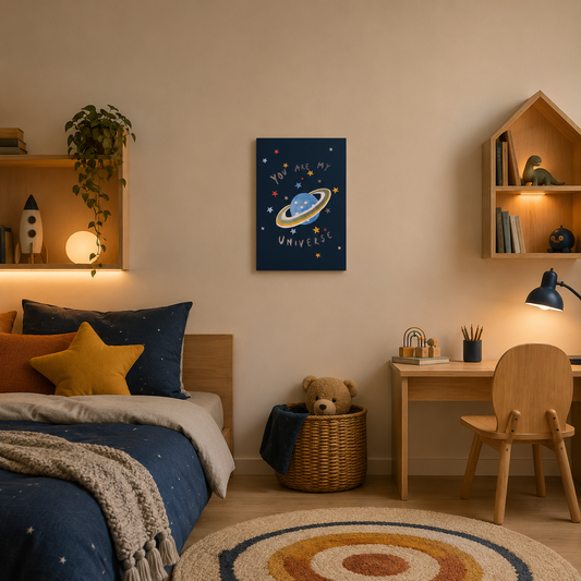 MMT Acoustix You Are My Universe printed canvas felt acoustic panel for kids room