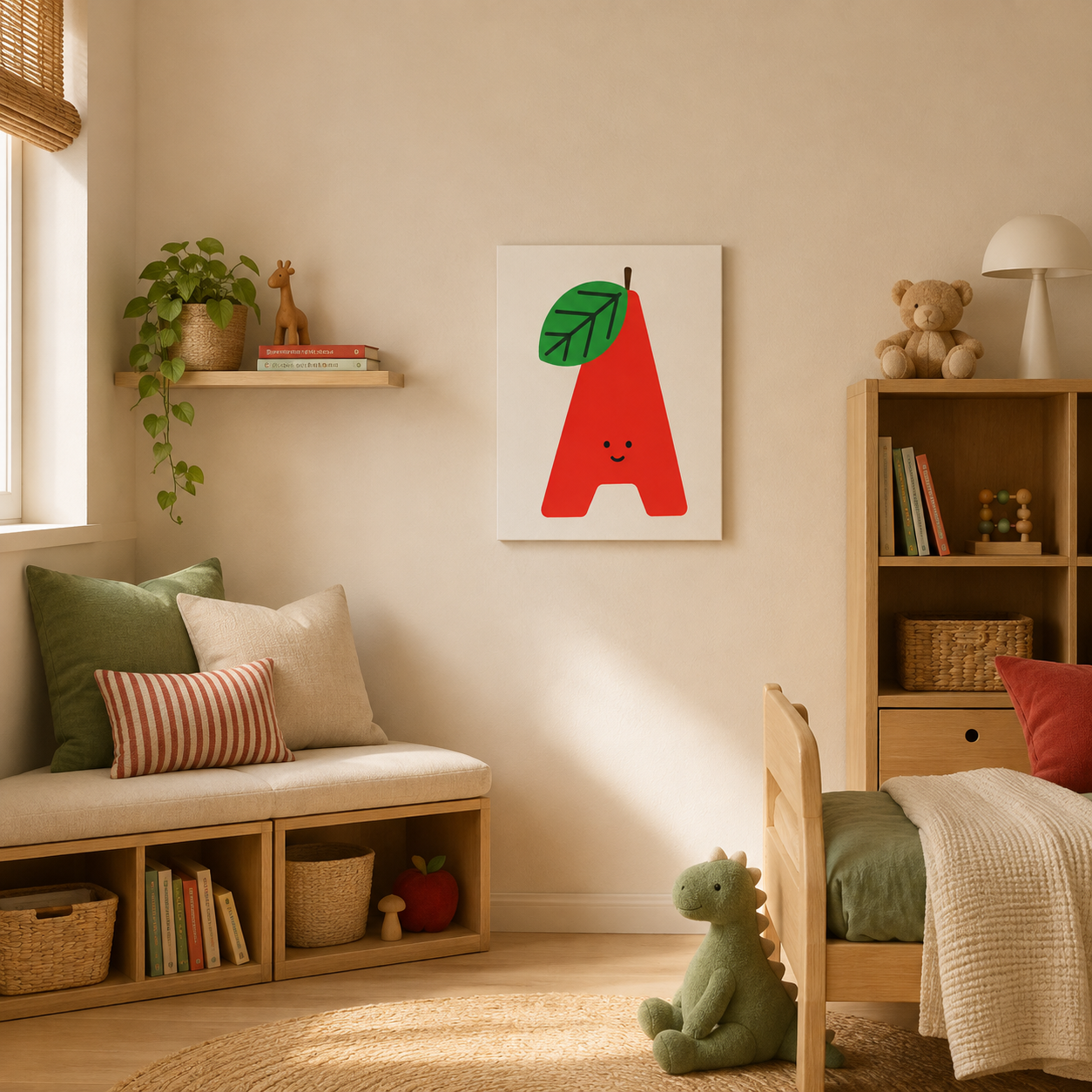A 4 Apple printed canvas felt acoustic painting for kids rooms by MMT Acoustix