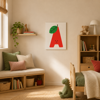 A 4 Apple printed canvas felt acoustic painting for kids rooms by MMT Acoustix