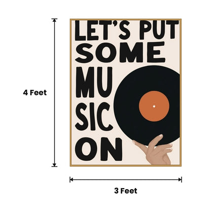 Vinyl Record Poster Cream acoustic painting size guide, 4 x 3 ft