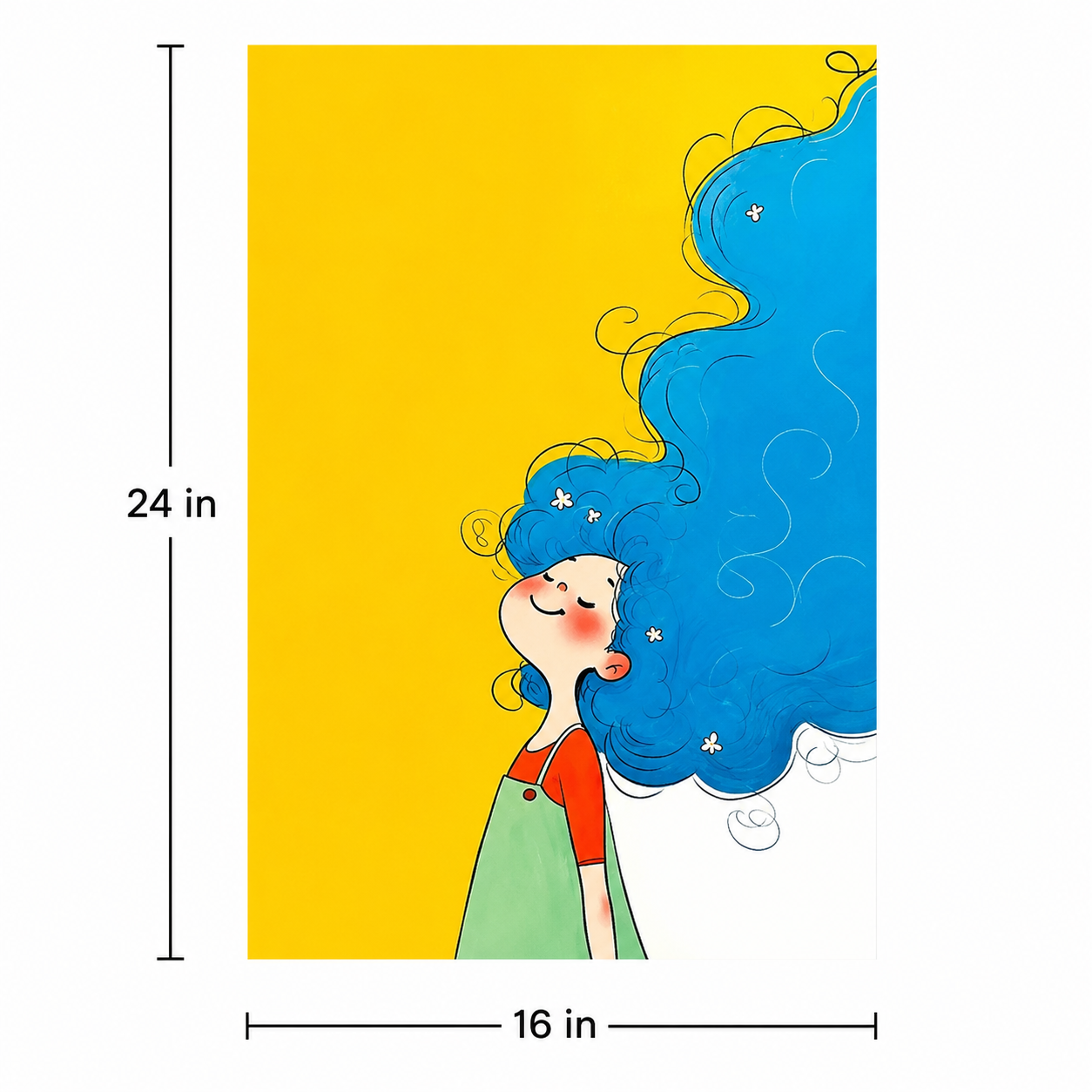 Dreamer acoustic painting shown installed on a kids room wall