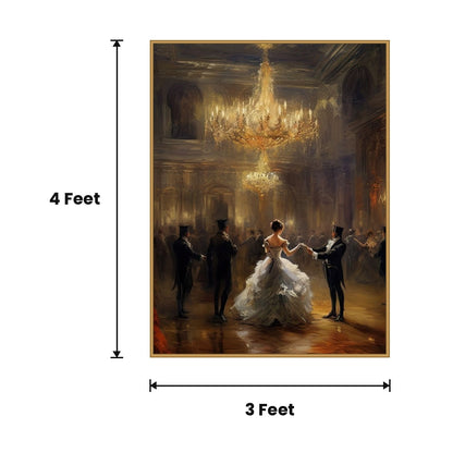 Ballroom Dancers Chandelier acoustic painting size guide, 4 x 3 ft