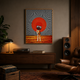 Cassette Head Figure Collage acoustic painting on PET felt canvas