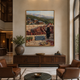 Woman Resting Mountain Village Folk acoustic painting on PET felt canvas