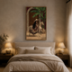 Woman On White Horse Carpet acoustic painting on PET felt canvas
