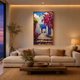 Bougainvillea Seaside Alley acoustic painting on PET felt canvas