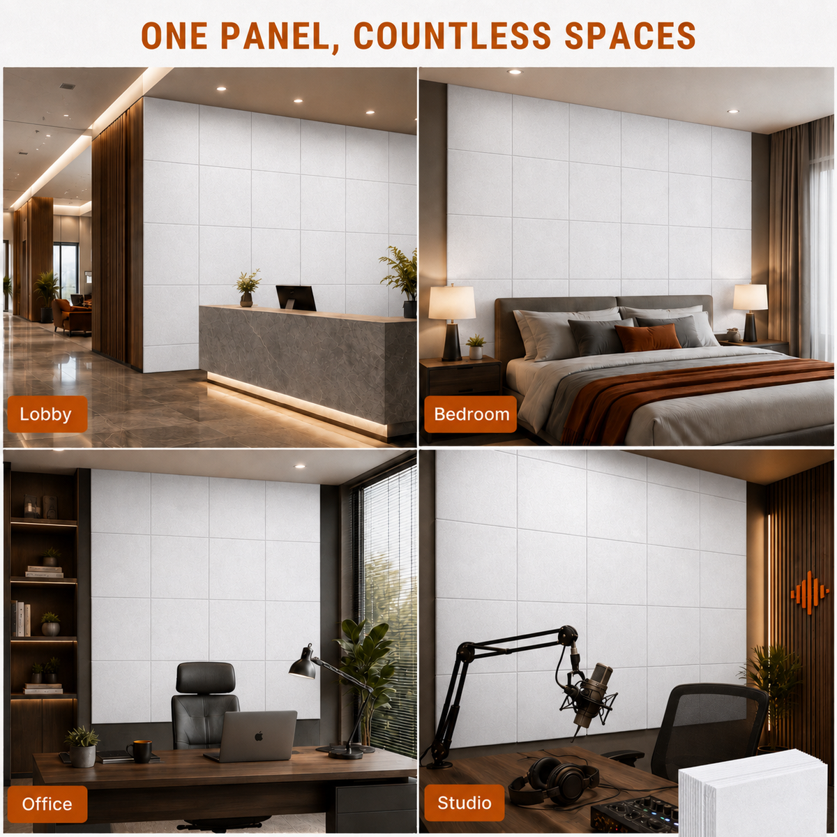 Felt PET Acoustic Panel | Office & Home Acoustics | White
