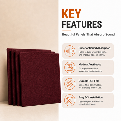 Felt PET Acoustic Panel | Office & Home Acoustics | Wine