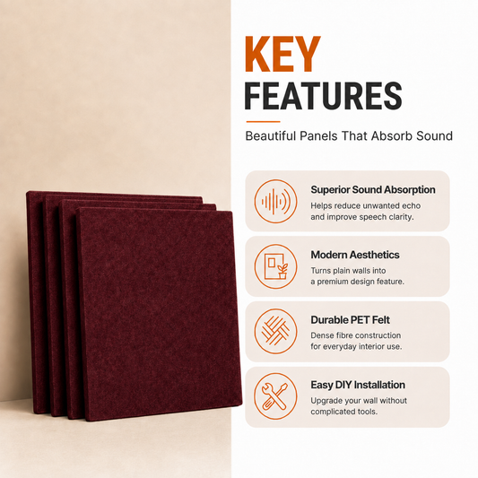 Felt PET Acoustic Panel | Office & Home Acoustics | Wine