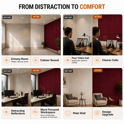 Felt PET Acoustic Panel | Office & Home Acoustics | Wine