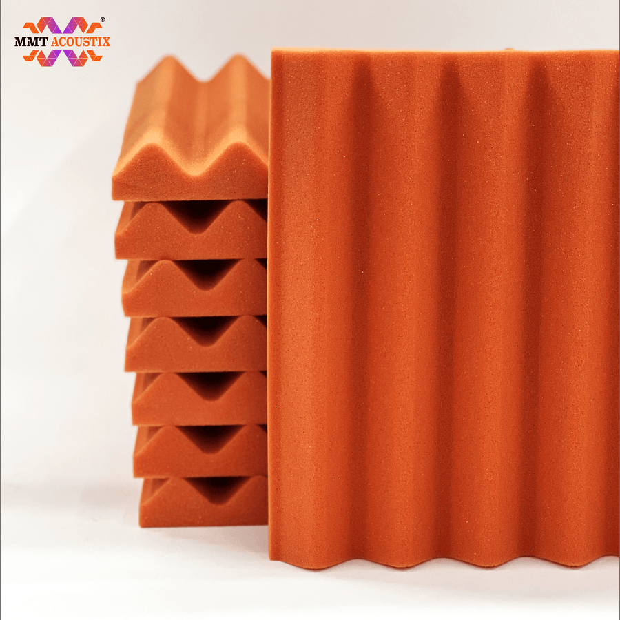 MMT Acoustix® Aerial Acoustic Foam Panels | MMT Orange | 1x1 Feet , 1.3 Inch | Set of 18