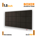 Boxer Acoustic Foam Panel | 6x3 feet | Pro Charcoal | 1 Roll