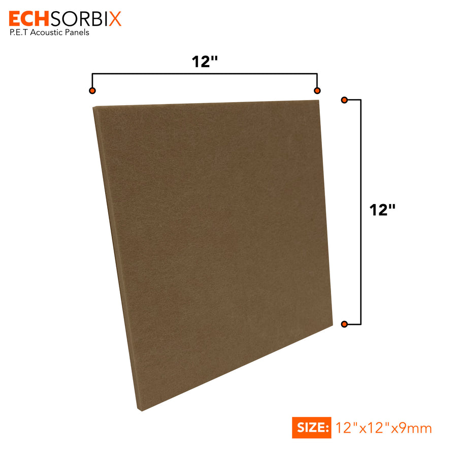 Echsorbix® PET Acoustic Wall Panels | 1x1 Feet | Coorg Coffee | 9mm Thickness